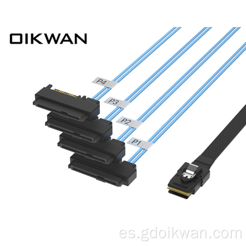 Minisas SFF-8087 a 4SFF-8482 Cable todo en uno